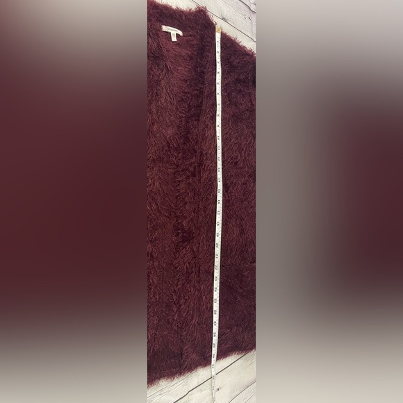 Maurices Soft Fuzzy Maroon Open Front Cardigan Womens Size Small - Picture 5 of 9